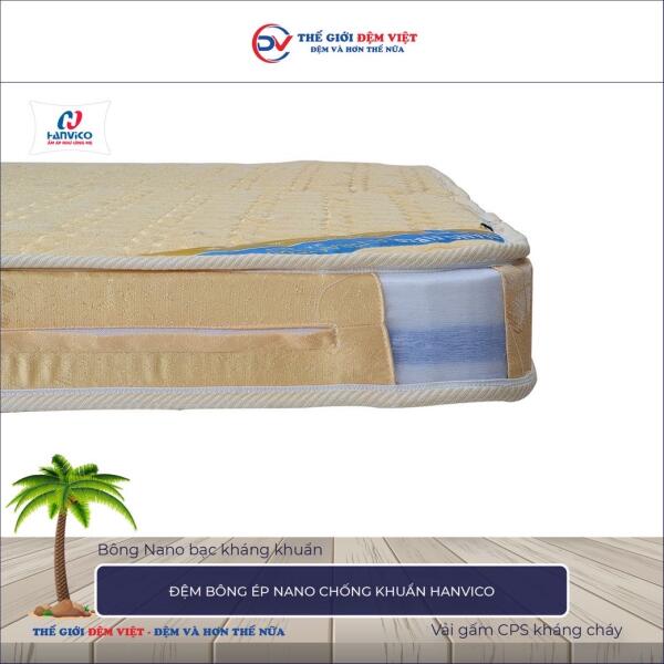 Đệm bông ép Nano chống khuẩn Hanvico 4